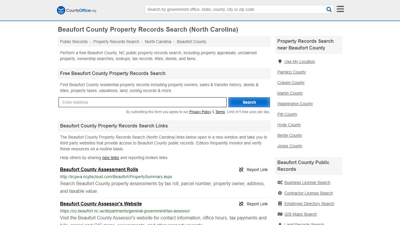 Beaufort County Property Records Search (North Carolina) - County Office